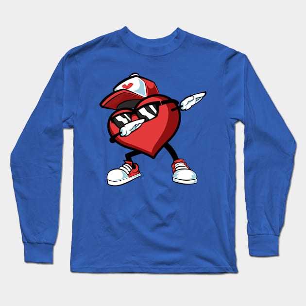 dab heart valentine Long Sleeve T-Shirt by the house of parodies